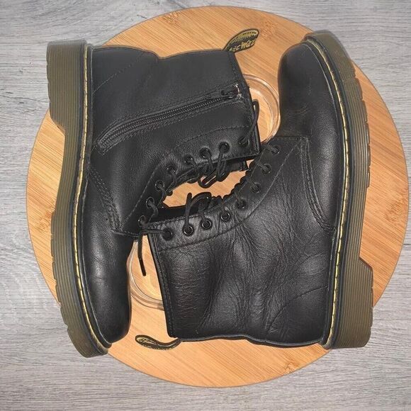 Doc Dr Martens Black Delaney Leather Boots Women’s Size 5 Men’s 4 Side Zip - Picture 7 of 10